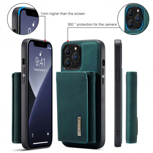 DG.ming M1 Portefeuille multi-cartes de la série M1 + Boître antichoc magnétique avec fonction de support pour iPhone 13 Pro (Vert) SD403E819-09