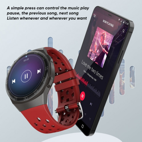 MT68 1,28 pouce IPS écran Bluetooth 5.0 IP67 Wather Watch Smart Watch, Support Moniteur de sommeil / Mode multi-sports / Moniteur de fréquence cardiaque / Surveillance de la pression artérielle (rouge) SH701B116-09