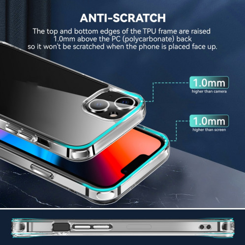 TPU + Cas de protection antichoc transparent transparent pour iPhone 13 SH88011190-08