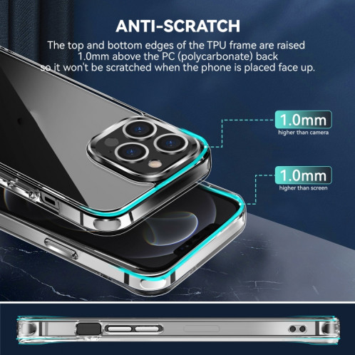 TPU + Cas de protection antichoc transparent transparent pour iPhone 13 Pro SH8803333-08