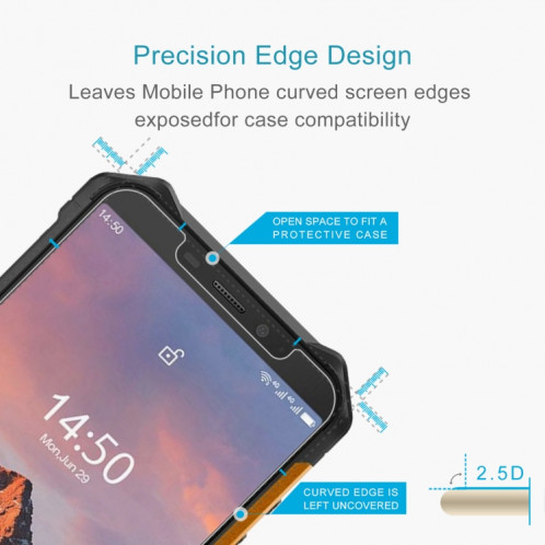 Pour Ulefone Armor X5 PRO 50 PCS 0.26mm Film de verre trempé 9H 2.5D SH9709219-07
