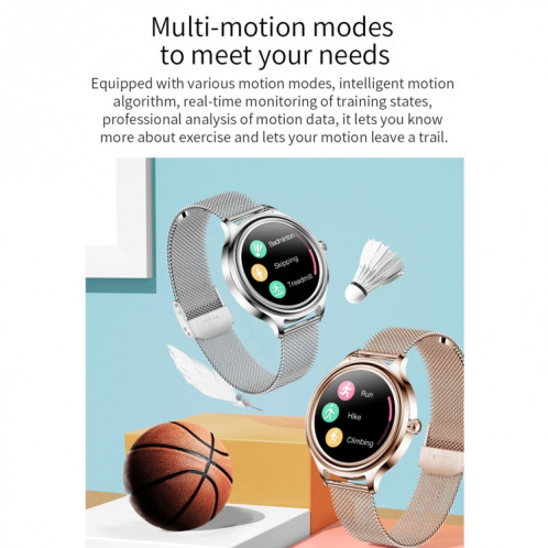 ZX10 1.09 pouces HD Color Screen Screen Bluetooth 5.0 IP68 Imperméable Women Smart Watch, Supporte moniteur de sommeil / Rappel de temps de cycle menstruel / Moniteur de fréquence cardiaque / Surveillance de l'oxygène SH901B469-09
