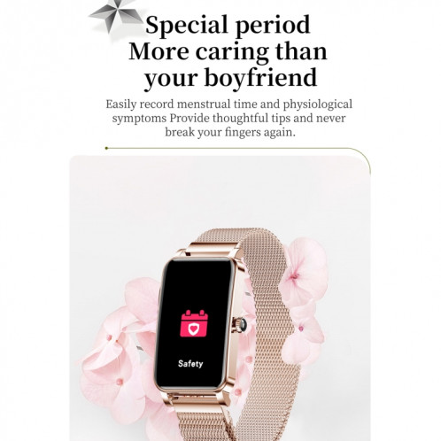 ZX19 1.45 pouces HD Écran HD Bluetooth 5.0 IP68 Imperméable Women Women Watch Smart Watch, Support Moniteur de sommeil / Cycle menstruel / Moniteur de fréquence cardiaque / Surveillance de l'oxygène sanguin, Style: SH401B611-09