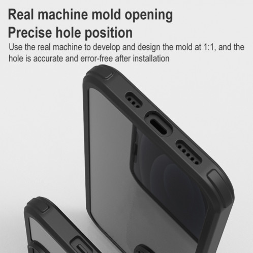 TPU antichoc TPU + étui de protection en verre double face pour iPhone 13 mini (noir) SH701D1704-07