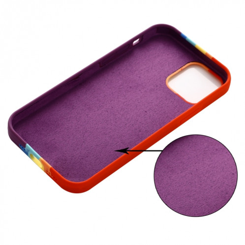 Silicone liquide arc-en-ciel PHOTO Couverture complète Cas de protection pour iPhone 13 (rouge) SH002A259-06