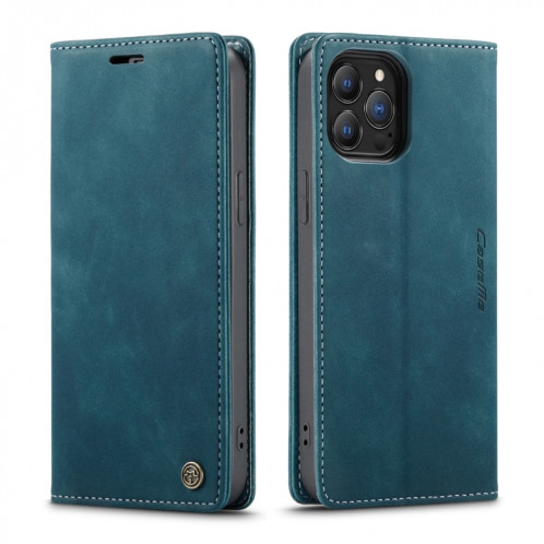 Caseme-013 Horizonal horizontal rétro multifonctionnel Horizon Horizontal avec fente et portefeuille et portefeuille pour iPhone 13 Pro (Bleu) SC203C1417-08