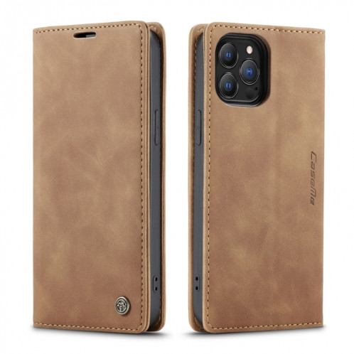 Caseme-013 Boîtier en cuir horizontal horizontal rétro multifonctionnel givré avec fente et portefeuille et portefeuille pour iPhone 13 PRO (Brown) SC203E1485-08