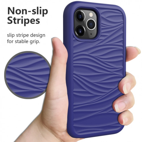 Motif de vague 3 en 1 Cas de protection Silicone + PC antichoc pour iPhone 13 Pro (Navy + Olivine) SH703A374-06