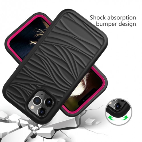 Motif d'onde 3 en 1 Cas de protection Silicone + PC antichoc pour iPhone 13 Pro (Noir + Pin chaud) SH703C1168-06