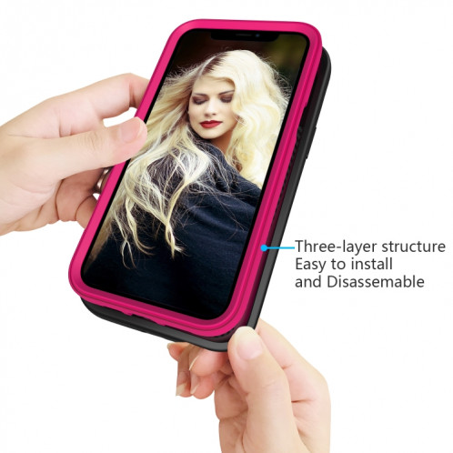 Motif d'onde 3 en 1 Cas de protection Silicone + PC antichoc pour iPhone 13 Pro (Noir + Pin chaud) SH703C1168-06