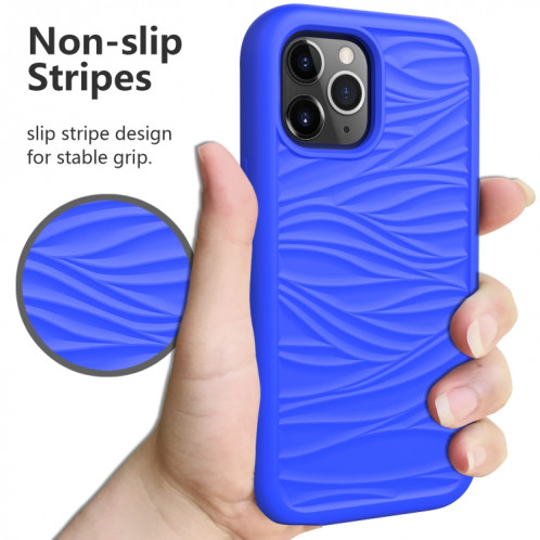 Motif de vague 3 en 1 cas de protection antichoc de silicone + PC pour iPhone 13 Pro (bleu + olivine) SH703D1634-06