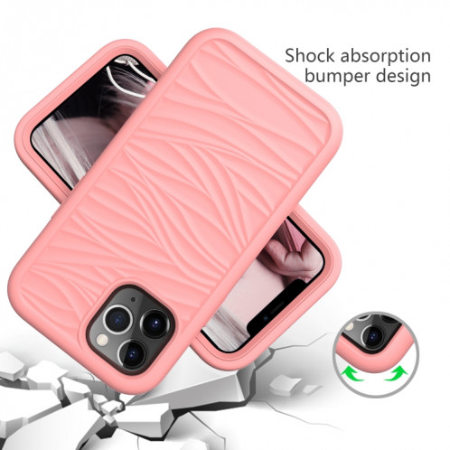 Motif de vague 3 en 1 Cas de protection Silicone + PC antichoc pour iPhone 13 Pro (Rose Gold) SH703F1560-06