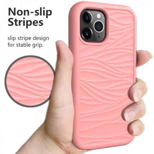 Motif de vague 3 en 1 Cas de protection Silicone + PC antichoc pour iPhone 13 Pro (Rose Gold) SH703F1560-06