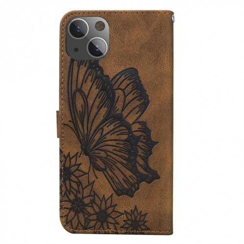 Coque en cuir horizontal en cuir de peluche de peau rétro avec support et portefeuille pour iPhone 13 (brun) SH102E822-07