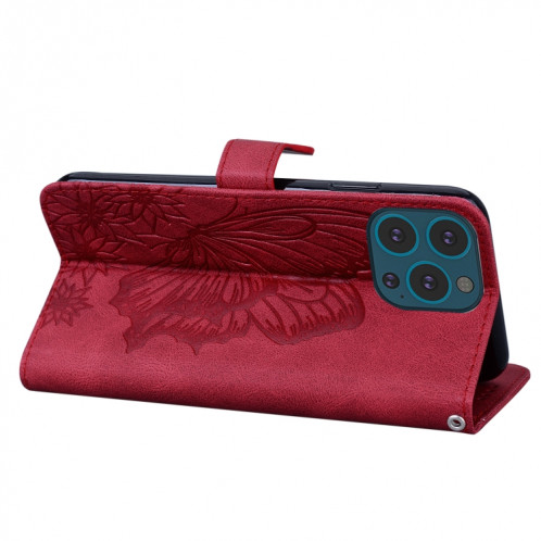 Étui en cuir horizontal horizontal à la peau se sentir rétro avec support et portefeuille pour iPhone 13 PRO (rouge) SH103A394-07