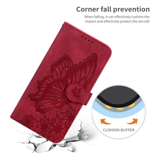 Étui en cuir horizontal horizontal à la peau se sentir rétro avec support et portefeuille pour iPhone 13 PRO (rouge) SH103A394-07