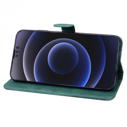 Tapis en cuir à rabat horizontal horizontal avec support et portefeuille et portefeuille pour iPhone 13 Pro (Vert) SH103C751-07