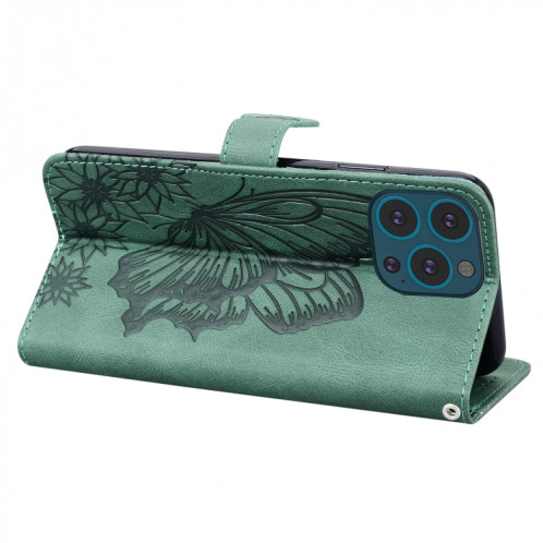 Tapis en cuir à rabat horizontal horizontal avec support et portefeuille et portefeuille pour iPhone 13 Pro (Vert) SH103C751-07