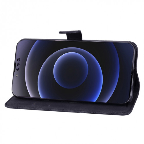 Étui de cuir horizontal en cuir de rabattage de la peau rétro avec support et portefeuille pour iPhone 13 Pro (Noir) SH103D245-07