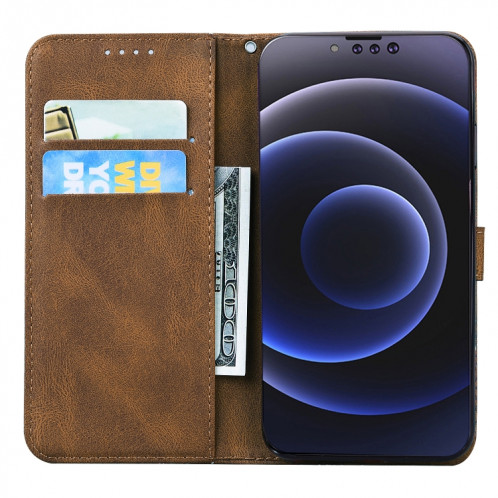 Peau rétro Saisestez les papillons gaufrage Horizontal Flip Cuir Coffret avec support & carte Slots & Portefeuille pour iPhone 13 PRO (Brown) SH103E716-07
