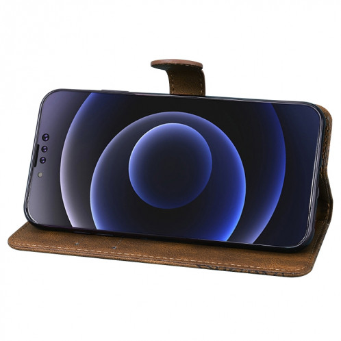 Peau rétro Saisestez les papillons gaufrage Horizontal Flip Cuir Coffret avec support & carte Slots & Portefeuille pour iPhone 13 PRO (Brown) SH103E716-07