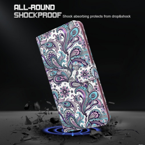 Motif de peinture 3D Horizontal Flip TPU + Coque en cuir PU avec porte-carte et portefeuille pour iPhone 13 Pro (motif de tourbillon) SH403E1748-07