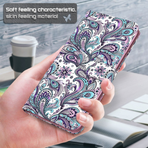 Motif de peinture 3D Horizontal Flip TPU + Coque en cuir PU avec porte-carte et portefeuille pour iPhone 13 Pro (motif de tourbillon) SH403E1748-07