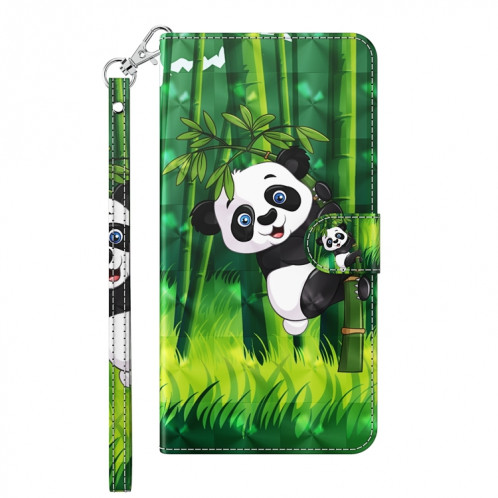 Modèle de peinture 3D Horizontal Flip TPU + PU en cuir avec support & carte Slots & Portefeuille pour iPhone 13 PRO (Panda Escalade Bamboo) SH403H1480-07
