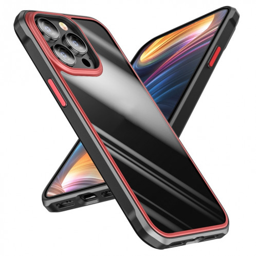Belle couleur TPU + Case Clear PC Quatre-angles Tous-Inclusif Case pour iPhone 13 Pro (Noir) SH503C920-08