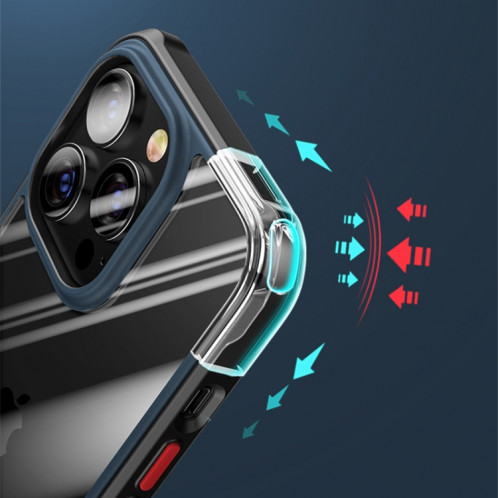 Belle couleur TPU + Case Clear PC Quatre-angles Tous-Inclusif Case pour iPhone 13 Pro (Noir) SH503C920-08