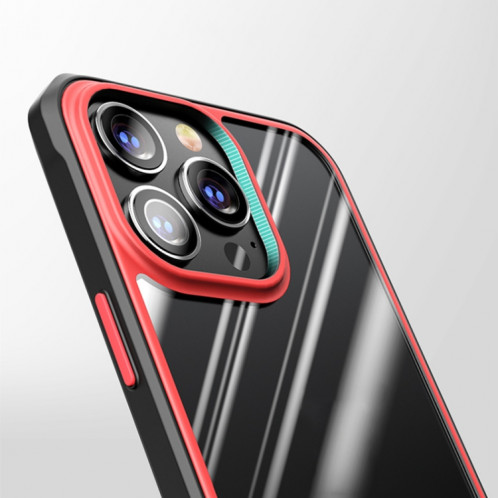 Belle couleur TPU + Case Clear PC Quatre-angles All-Inclusive Case pour iPhone 13 Pro (rouge) SH503A535-08