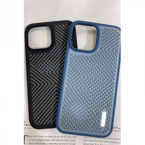 Coque TPU ultra-mince de dissipation de graphène de roche pour iPhone 13 (bleu) SR102B78-05