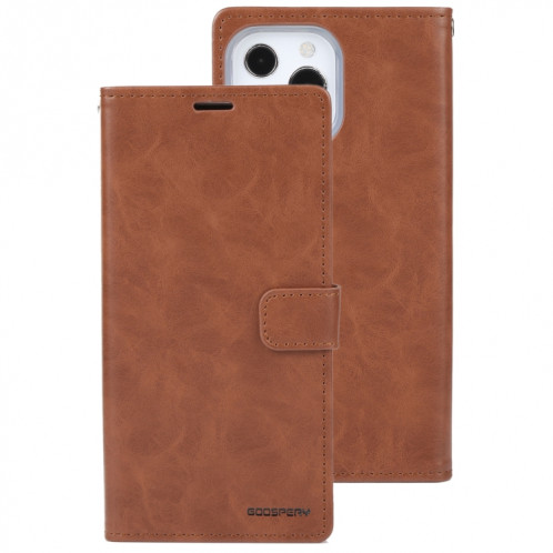 GOOSPERY Blue Moon Crazy Horse Texture Horizontal Flip Cuir Case avec support & Card Slot & Portefeuille pour iPhone 13 PRO (Brown) SH803A221-07