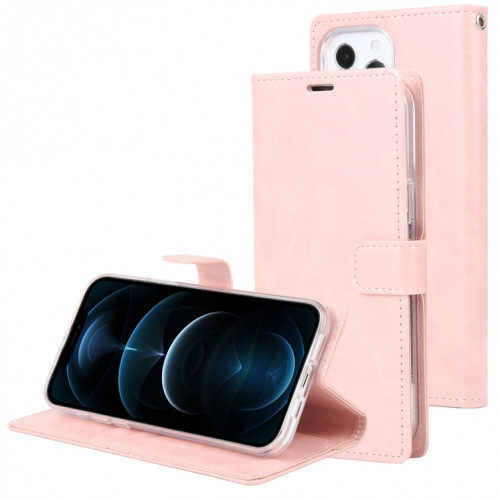 GOOSPERY Blue Moon Crazy Horse Texture Horizontale Flip Cuir Case avec support & Card Slot & Portefeuille pour iPhone 13 Pro (Rose Gold) SG803F220-07