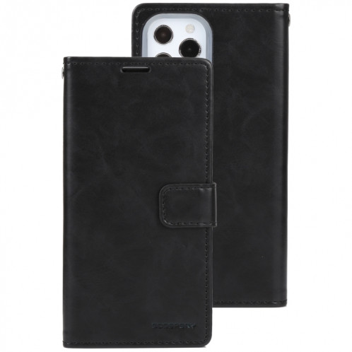 HOOSPERY Blue Moon Crazy Horse Texture Horizontale Flip Cuir Case avec support & Card Slot & Portefeuille pour iPhone 13 PRO (Noir) SG803I196-07