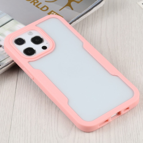 Acrylique + TPU 360 degrés Couverture complète Cas de protection antichoc pour iPhone 13 Pro (rose) SH003C186-06