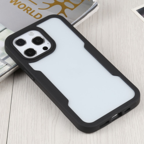 Acrylique + TPU 360 degrés Couverture complète Cas de protection antichoc pour iPhone 13 Pro (Noir) SH003E1175-06