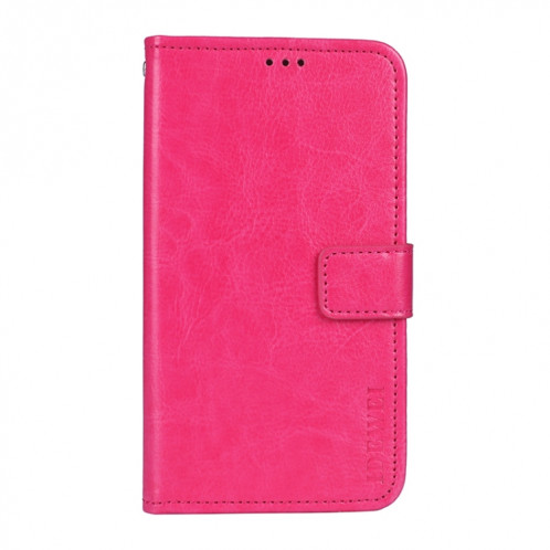 IDEWEI Crazy Horse Texture Horizontal Flip Coating Coque avec porte-cartes et portefeuille pour iPhone 13 (Rose Rouge) SI802E1020-07