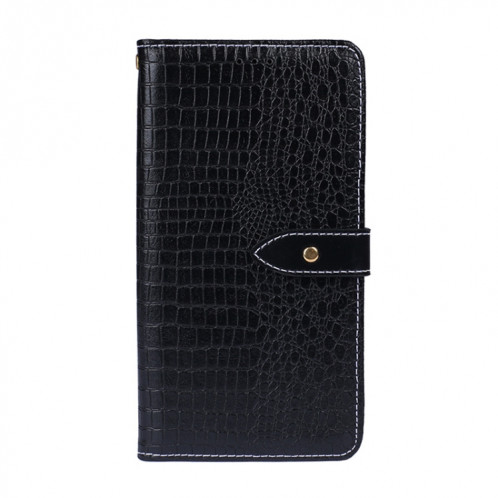 Étui de cuir horizontal de texture de crocodile Idewei avec support et portefeuille pour carte et portefeuille pour iPhone 13 (noir) SI901A175-06