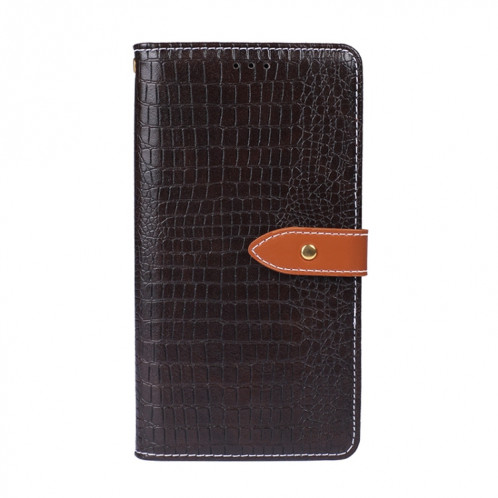 Texture de crocodile IDEWEI Texture horizontale Horizontal Toas Coating avec porte-cartes et portefeuille pour iPhone 13 (brun foncé) SI901E1124-06