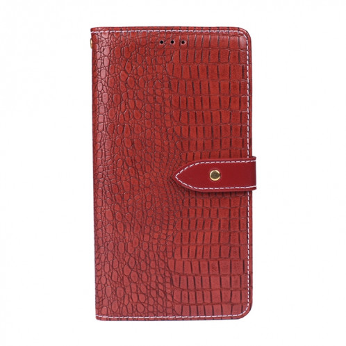 Étui de cuir horizontal de texture de crocodile IDEWEI avec support et portefeuille pour iPhone 13 (rouge) SI901G318-06