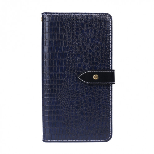 IDEWEI Crocodile Texture Horizontal Flip Cuir Coffret avec porte-cartes et portefeuille pour iPhone 13 Pro (Bleu foncé) SI903B1658-06