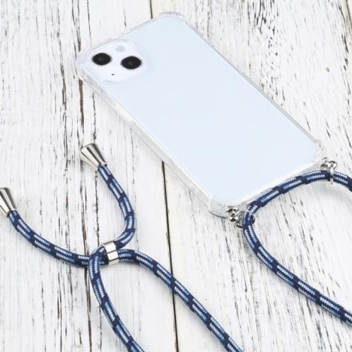 TPU TPU TPU transparent à quatre angles avec lanière pour iPhone 13 (bleu coloré) SH01AA1142-07
