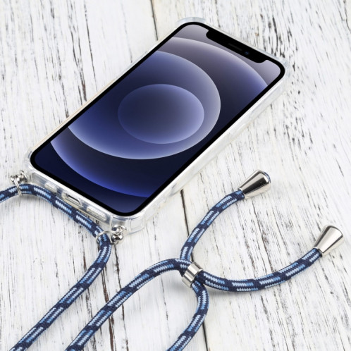 TPU TPU TPU transparent à quatre angles avec lanière pour iPhone 13 (bleu coloré) SH01AA1142-07
