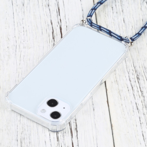 TPU TPU TPU transparent à quatre angles avec lanière pour iPhone 13 (bleu coloré) SH01AA1142-07