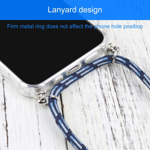 TPU TPU TPU transparent à quatre angles avec lanière pour iPhone 13 (bleu coloré) SH01AA1142-07