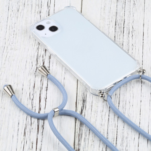 TPU TPU TPU transparent à quatre angles avec lanière pour iPhone 13 (gris bleu) SH501F1746-07