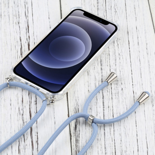 TPU TPU TPU transparent à quatre angles avec lanière pour iPhone 13 (gris bleu) SH501F1746-07