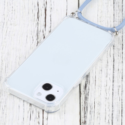 TPU TPU TPU transparent à quatre angles avec lanière pour iPhone 13 (gris bleu) SH501F1746-07