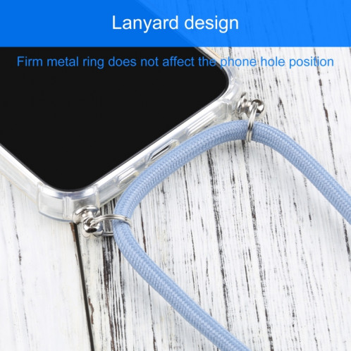 TPU TPU TPU transparent à quatre angles avec lanière pour iPhone 13 (gris bleu) SH501F1746-07